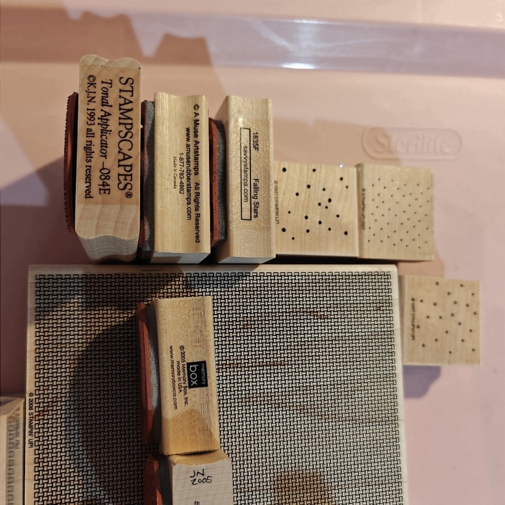 Vintage 90s Y2K Stamps Over 50 Pieces Stampin Up! Geometric Native Hero Arts - Picture 7 of 8